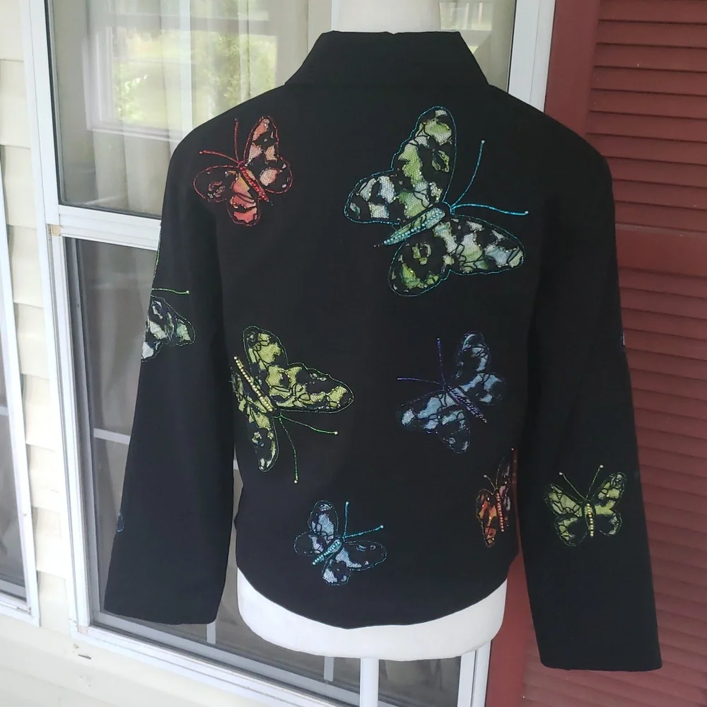 CARINA Butterfly Embroidered And Beaded‎ Women's Jacket